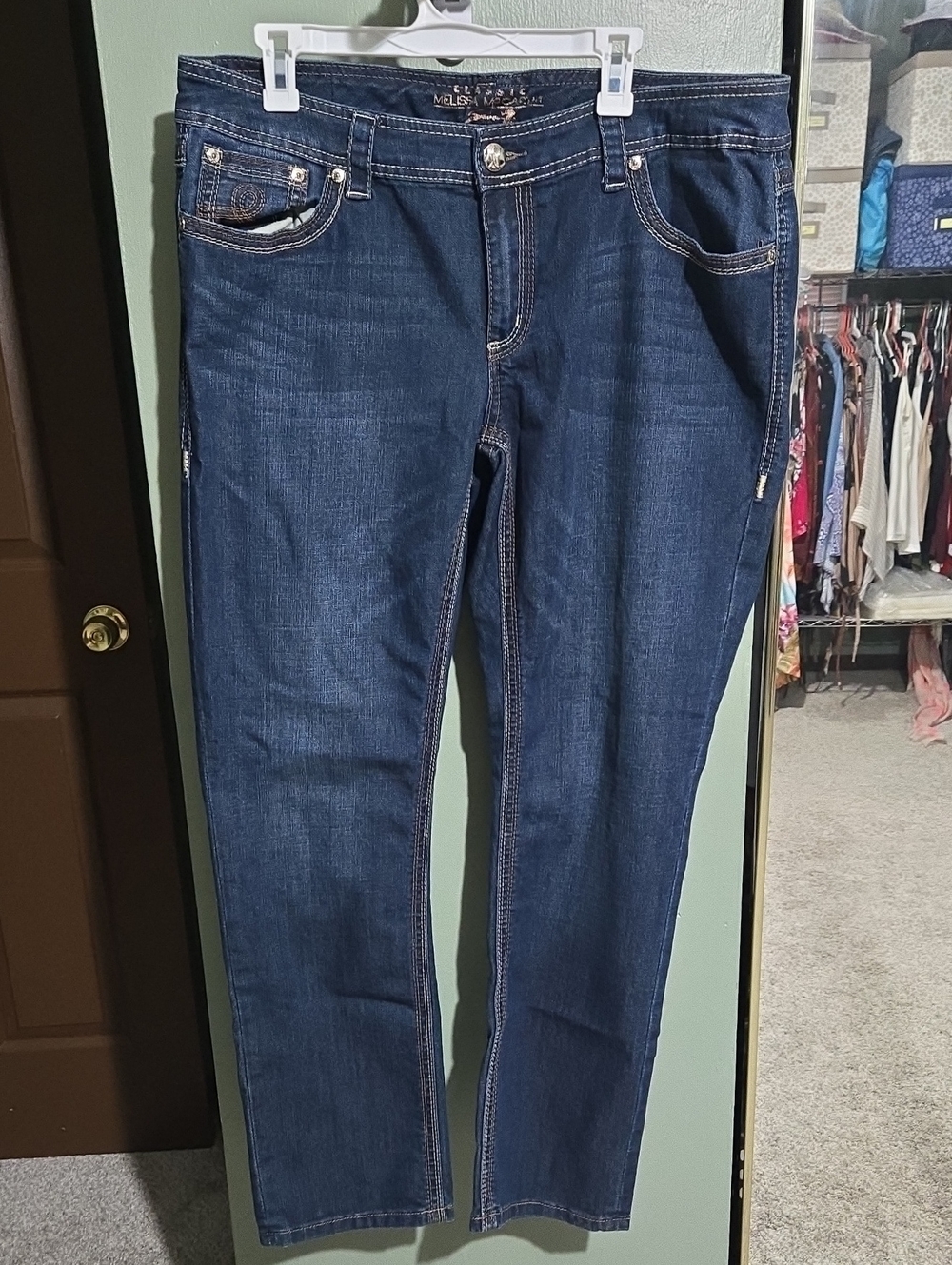 Melissa McCarthy Dark Blue Women's Stretch Straight Jeans